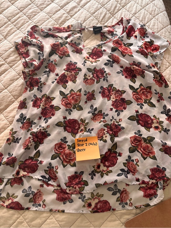Torrid Curve Tops - Sheer floral top from Torrid